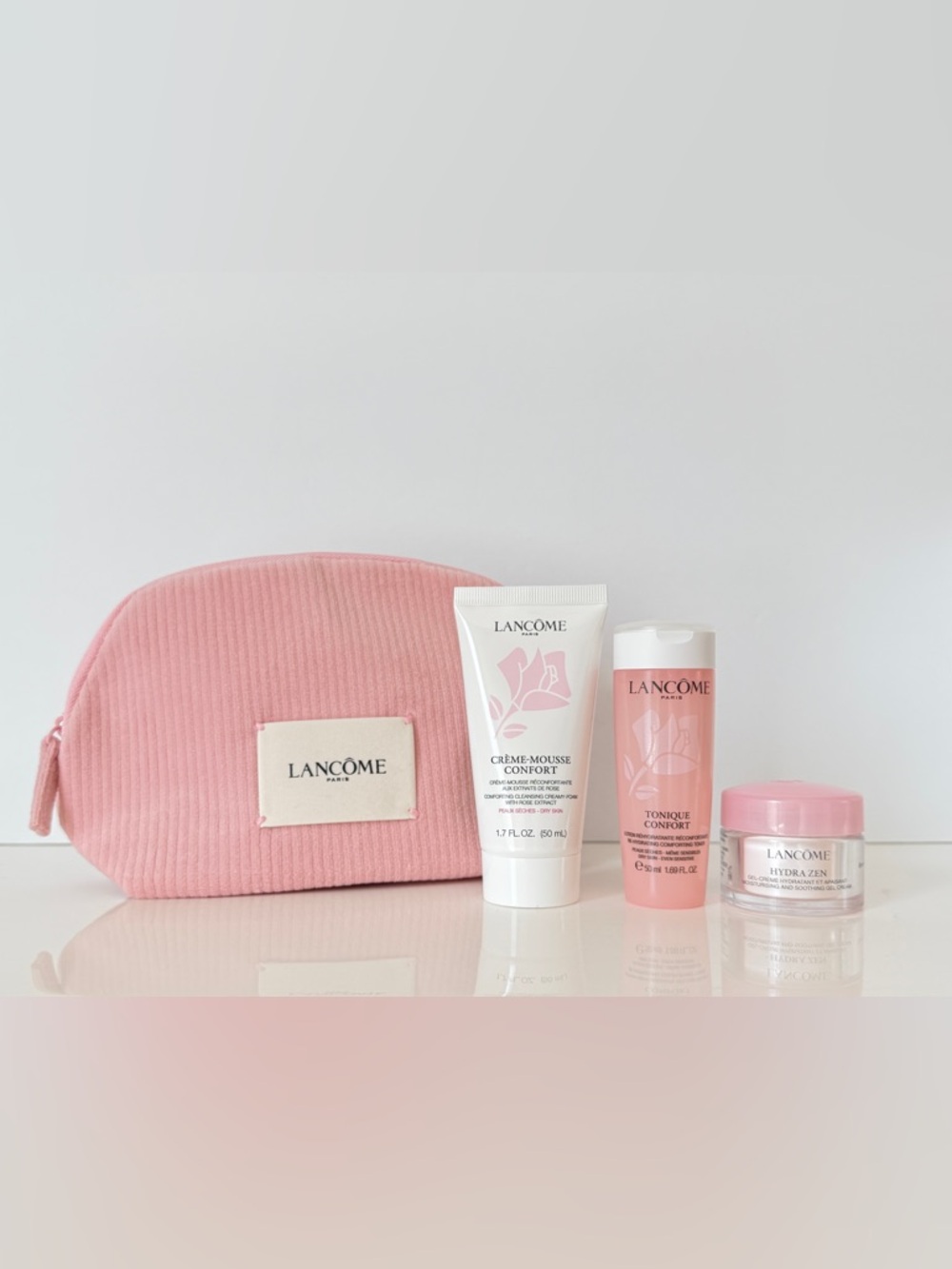NEW Lancome 4-Pc Comforting & Hydrating Starter Travel Set~ Cream➕Cleanser➕Toner
